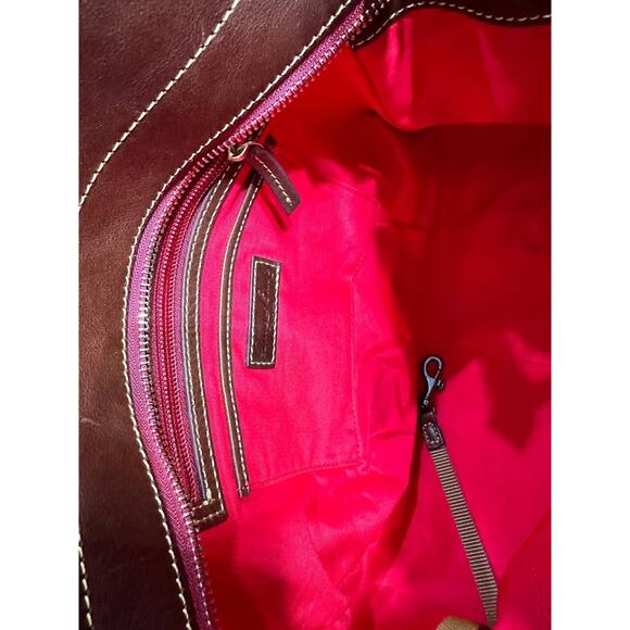 Dooney & Bourke Florentine Leather Small Winged Shopper Chestnut, bag A626470 - Picture 13 of 15